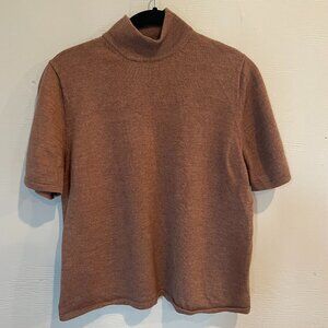 Vintage Pendleton Sweater Short Sleeve Top 100% Merino Wool. Size XL. Mockneck.